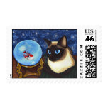 Siamese Cat Crystal Ball Koi Fortune Fantasy Cat A stamps