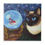 Siamese Cat Crystal Ball Koi Fortune Fantasy Tile tiles
