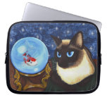 Siamese Cat Crystal Ball Koi Fortune Laptop Sleeve laptop sleeves