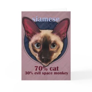 Siamese cat face card card