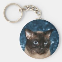 Siamese cat face key chains