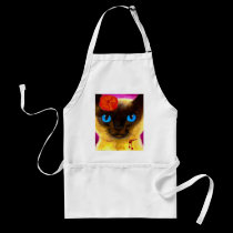 Siamese Cat Feline Art Painting - Multi aprons