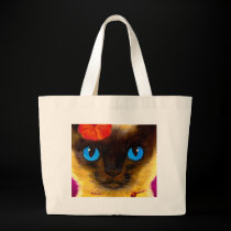 Siamese Cat Feline Art Painting - Multi bags