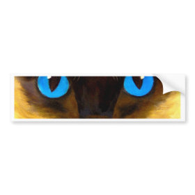 Siamese Cat Feline Art Painting - Multi Car Bumper Sticker