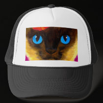 Siamese Cat Feline Art Painting - Multi hats