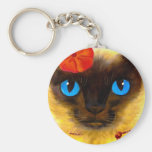 Siamese Cat Feline Art Painting - Multi Keychains