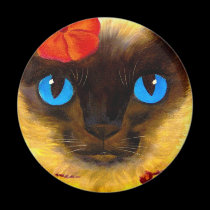 Siamese Cat Feline Art Painting - Multi magnets