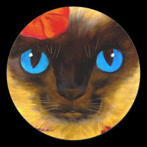 Siamese Cat Feline Art Painting - Multi stickers