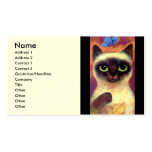 Siamese Cat Feline Butterfly Art - Multi Business Card