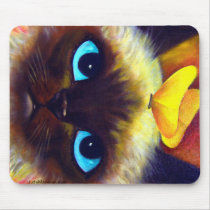 Siamese Cat Feline Painting - Mousepad by JUDERM Siamese Cat Feline Painting - Mousepad