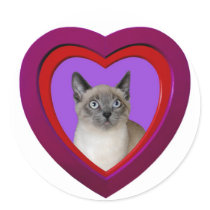 Siamese Cat Heart Sticker