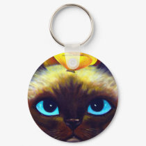 SIAMESE CAT KEYCHAIN by JUDERM SIAMESE CAT KEYCHAIN