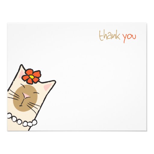 Siamese Cat Lover | Flat Thank You Note Cards Personalized Announcements