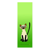 Siamese Cat Mini Bookmarks (Green) business cards by alinaspencil Siamese Cat Mini Bookmarks (Green) business cards