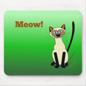 Siamese Cat Mousepad (green)