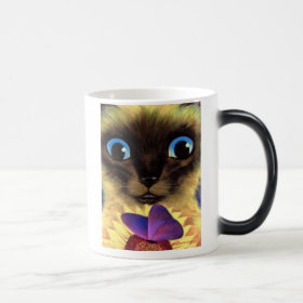 Siamese Cat Painting With Butterfly - Multi 11 Oz Magic Heat Color-Changing Coffee Mug