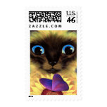 Siamese Cat Painting With Butterfly - Multi Stamps
