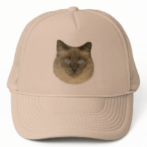 Siamese Cat Portrait Mesh Hat