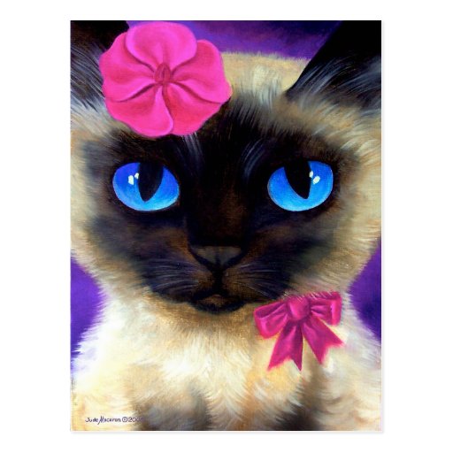 Siamese Cat Post Card - 155 Charming
