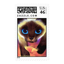 Siamese cat postage stamps - Come Follow Me