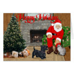 Siamese Cat & Scottie Christmas Card
