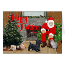 Siamese Cat & Scottie Christmas Greeting Card