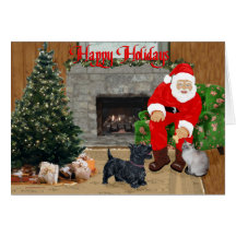 Siamese Cat & Scottie Christmas Greeting Cards
