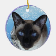 SIAMESE CAT -STRIKING BLUE EYES Christmas Ornament