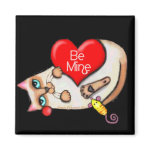 Siamese Cat Valentine Fridge Magnet magnet