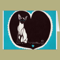 Siamese cat Valentine cards