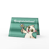 Siamese cat with daisy congratulations card
