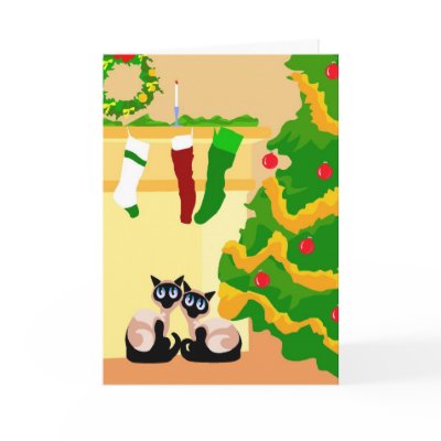 Siamese Cats Christmas cards