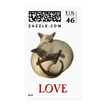 Siamese Cats Love Postage postage