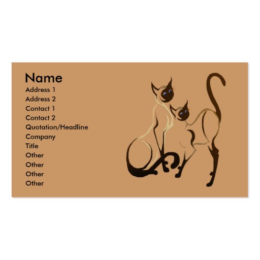 Siamese Cats Profile Card Business Cards