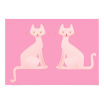 SIAMESE CATS RETRO 50s STYLE POSTER ROSE posters by funny_tshirt SIAMESE CATS RETRO 50s STYLE POSTER ROSE posters