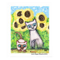 Siamese Cats With Caterpillar & Sunflowers posters