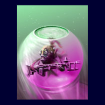 Siamese Fighting Fish in Space posters
