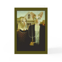 Siamese Gothic Greeting Cards