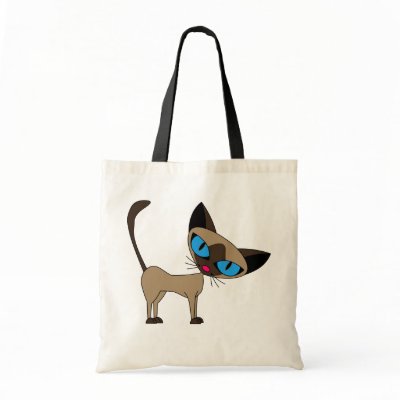 Siamese If You Please - Cartoon Siamese Cat canvas bag