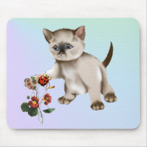 Siamese Kitten VS Ladybug  Mousepad