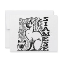 Siamese Line Drawing invitations