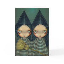 "Siamese Witch Twins" Greeting Card