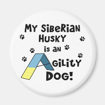 Siberian Husky Agility Dog Magnet