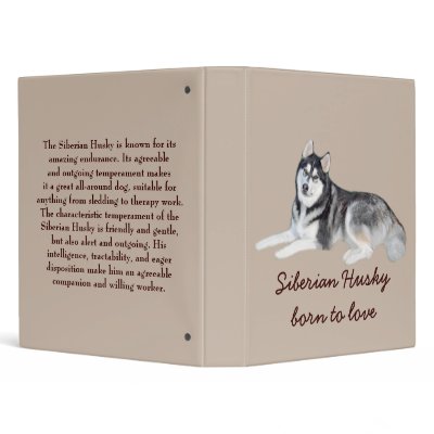 Siberian Husky Beautiful Binder