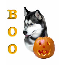 Siberian Husky (black) Boo t-shirts
