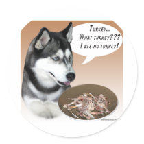 Siberian Husky (black) Turkey stickers