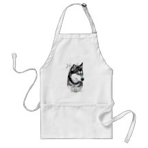 Siberian Husky (blk) Dad 2 Aprons