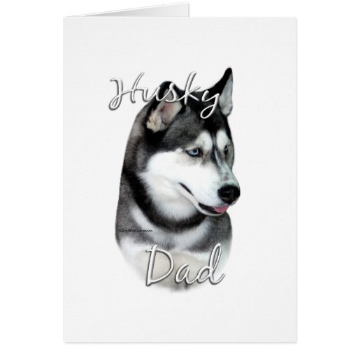 Siberian Husky (blk) Dad 2 Greeting Cards