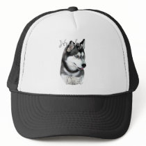 Siberian Husky (blk) Dad 2 hats by GreyWolfCreation Siberian Husky (blk) Dad 2 hats