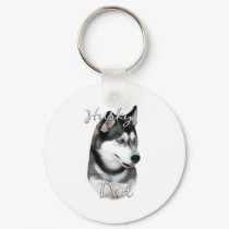 Siberian Husky (blk) Dad 2 keychains by GreyWolfCreation Siberian Husky (blk) Dad 2 keychains